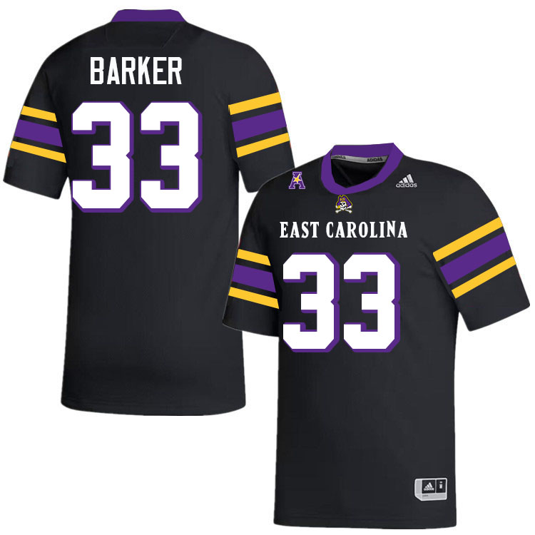 Zakye Barker ECU Jersey,East Carolina Pirates #33 Zakye Barker Jersey Youth College-Black 2024